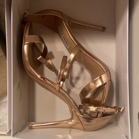 Steve Madden Rose Gold strappy heels, 3” heel, only worn once. - Picture 5 of 5
